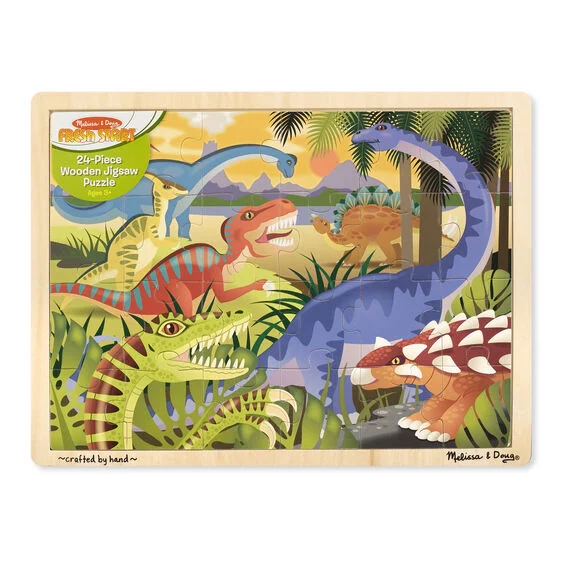 Logical puzzles Melissa & Doug | Wooden Puzzle | 24 Pieces Dinosaur