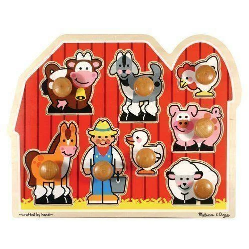 Engaging puzzlesMelissa & Doug | Wooden Puzzle | Deluxe Jumbo Knob | Farm Friends
