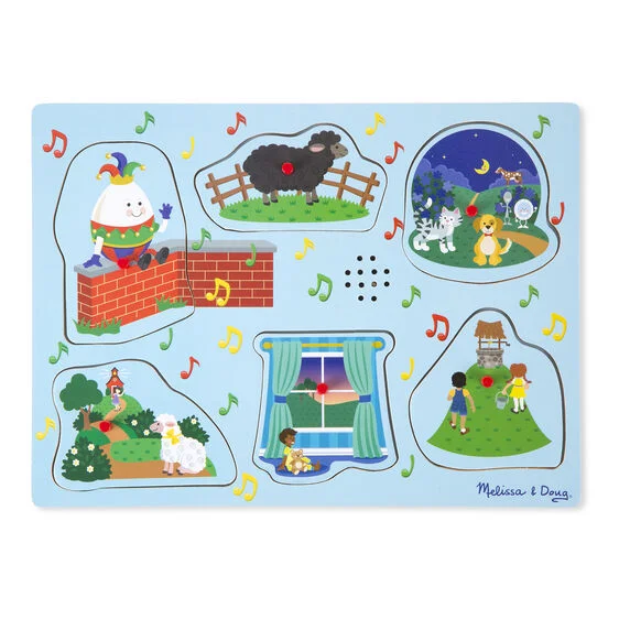 Fast-paced games Melissa & Doug | Wooden Puzzle | Sound | Sing-Along Nursery Rhymes Blue