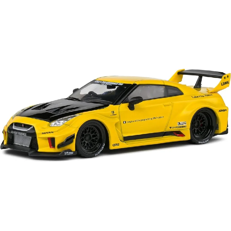 Realistic toy carsNISSAN GTR35 LBWK SILHOUETTE YELLOW 2019 1:43 scale by Solido