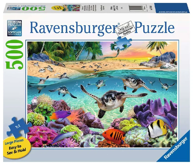 Competitive games Race Of The Baby Sea Turtles 500 Piece Large Format Puzzle