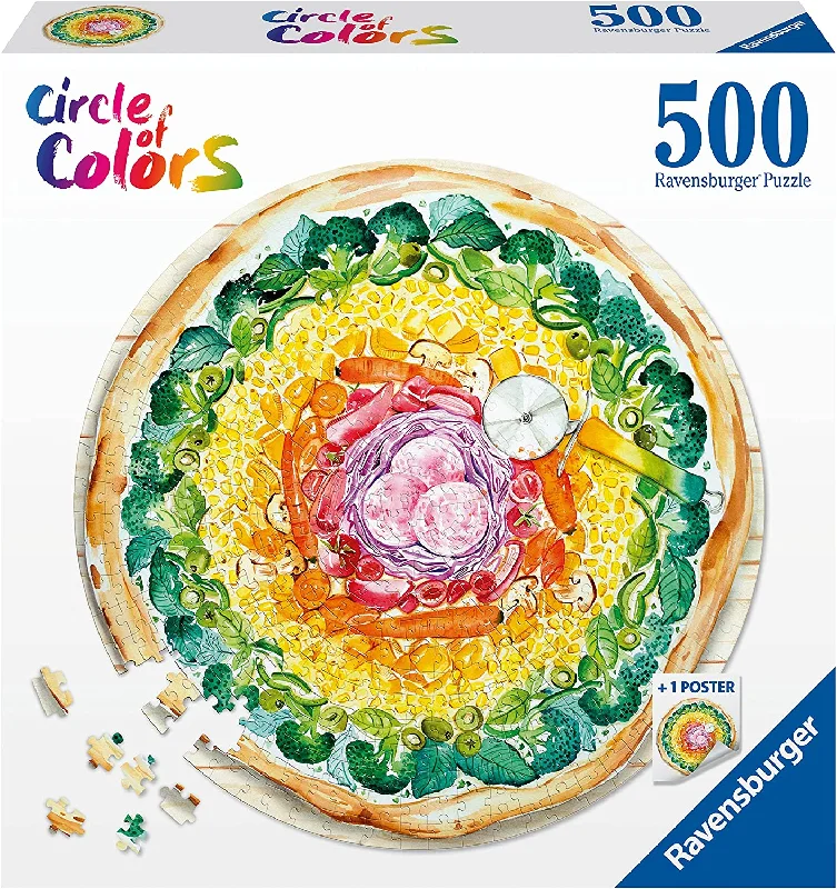 Engaging puzzlesRAVENSBURGER 17347 1 CIRCLE OF COLORS - PIZZA 500 PIECE PUZZLE