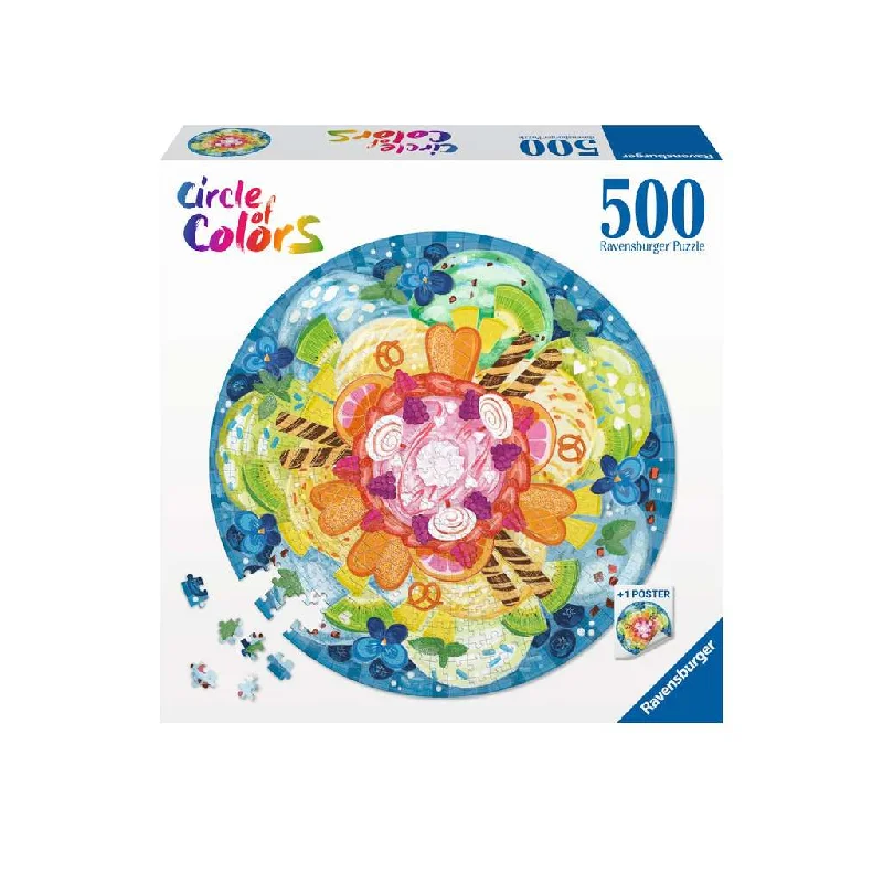Age-appropriate puzzles RAVENSBURGER 17348 8 CIRCLE OF COLORS - ICE CREAM 500 PIECE PUZZLE