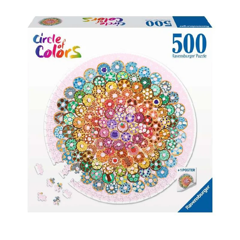 Fast-paced games RAVENSBURGER 173464 - CIRCLE OF COLOURS- DONUTS 500 PIECE PUZZLE