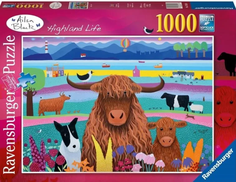 Thought-provoking puzzles RAVENSBURGER 176229 ALISA BLACK HIGHLAND LIFE 1000 PIECE PUZZLE