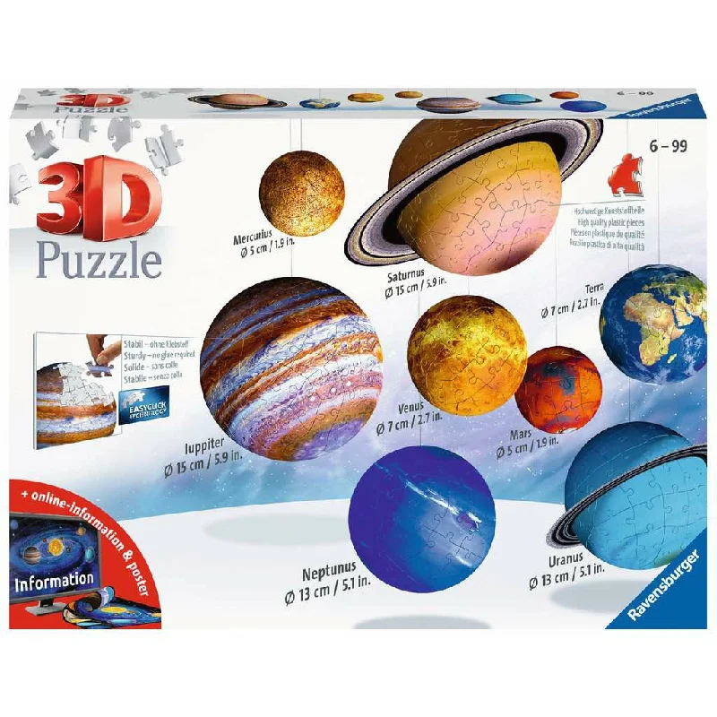 Thought-provoking puzzles Ravensburger | 3D Puzzle | Solar System