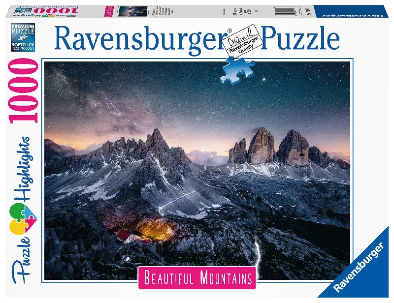 Multi-level puzzles RAVENSBURGER - BEAUTIFUL MOUNTAINS - THREE PEAKS DOLOMITES 1000PC PUZZLE