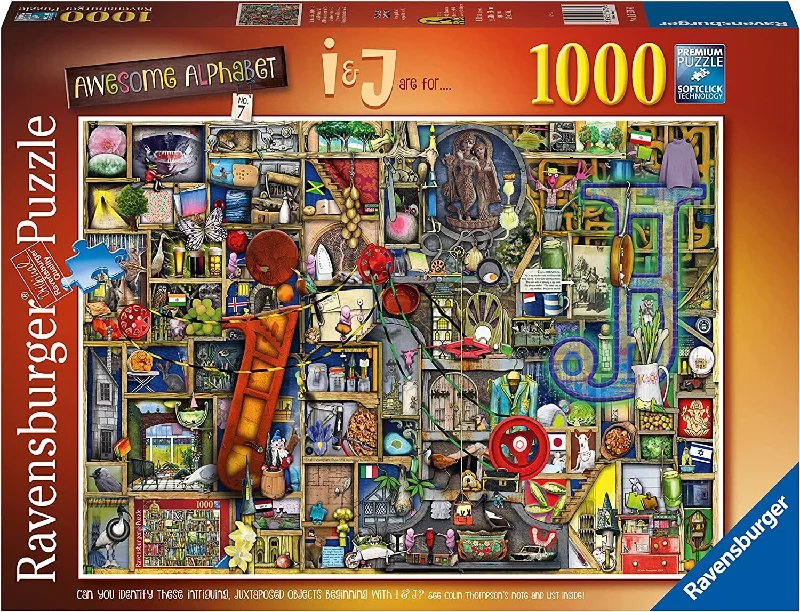 Time-consuming puzzles Ravensburger Puzzle | 1000pc | Colin Thompson Awesome Alphabet I & J