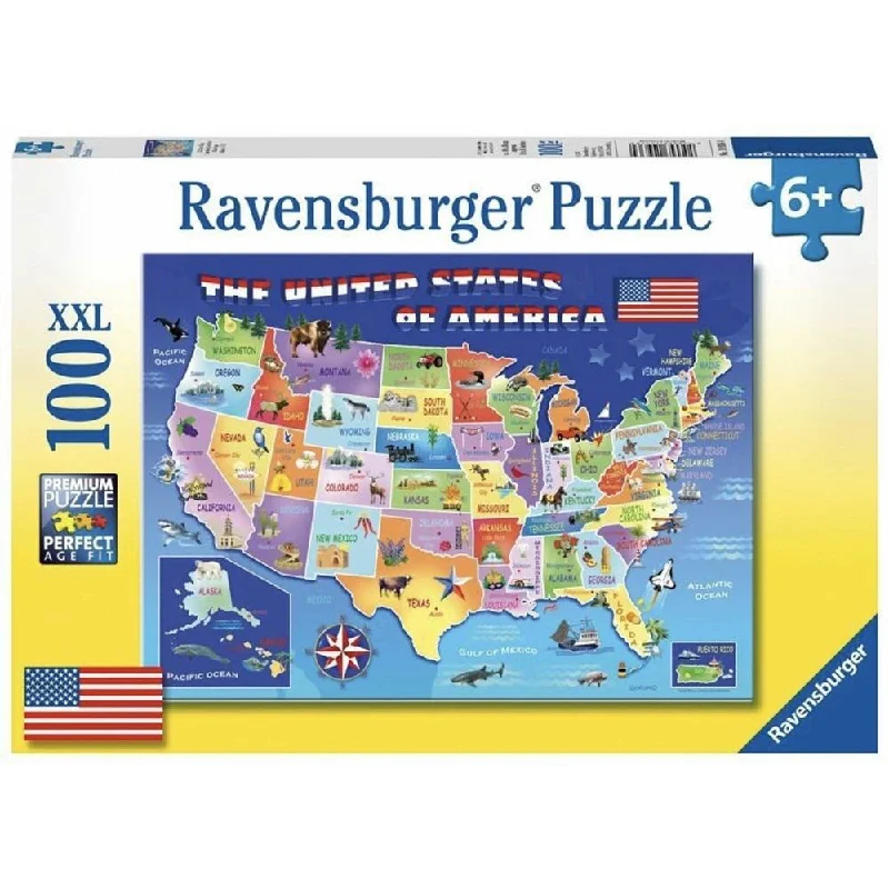 Exciting gamesRavensburger Puzzle 100pc USA State Map