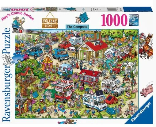 Engaging puzzlesRAVENSBURGER PUZZLE 175789 HOLIDAY RESORT THE CAMPSITE 1000 PIECE PUZZLE
