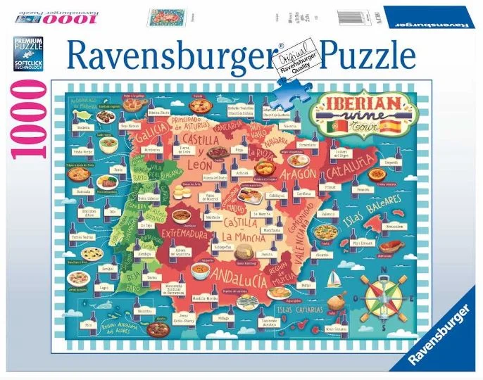 Logical puzzles RAVENSBURGER PUZZLE 176083 IBERIAN WINE TOUR 1000 PIECE PUZZLE