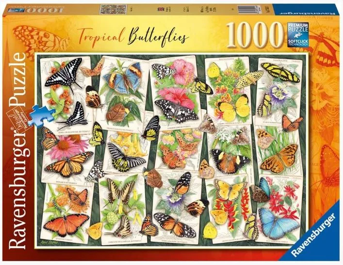 Social games RAVENSBURGER PUZZLE 176243 TROPICAL BUTTERFLIES 1000 PIECE PUZZLE