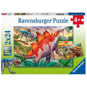 Thought-provoking puzzles Ravensburger Puzzle | 2x24pc | Jurassic Wildlife