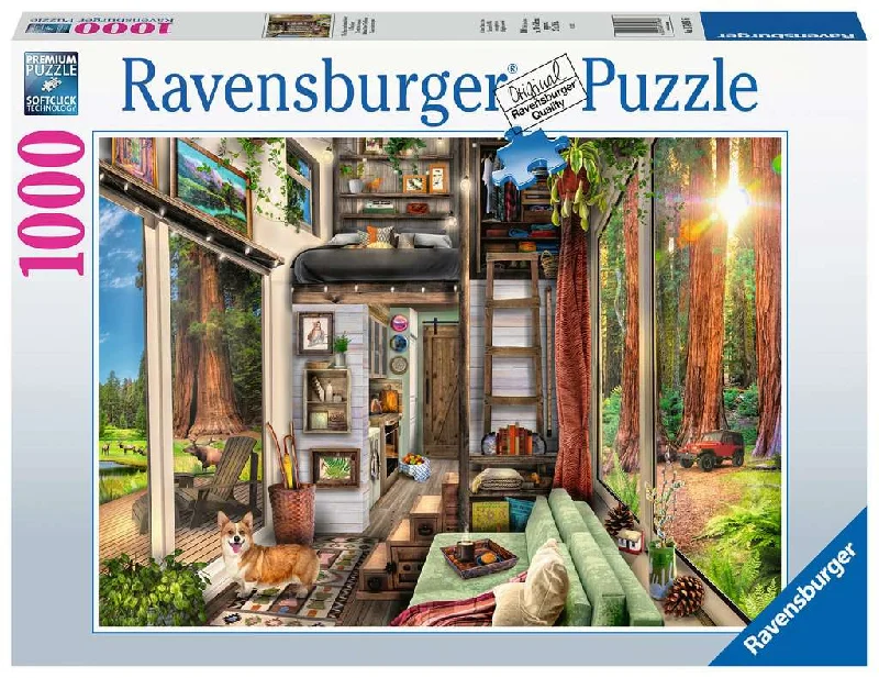 Relaxing games Redwood Forest Tiny House 1000 Piece Puzzle