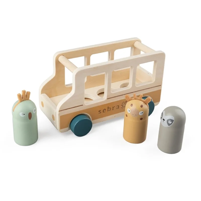 Playful toys Sebra Bus with Passengers Wildlife